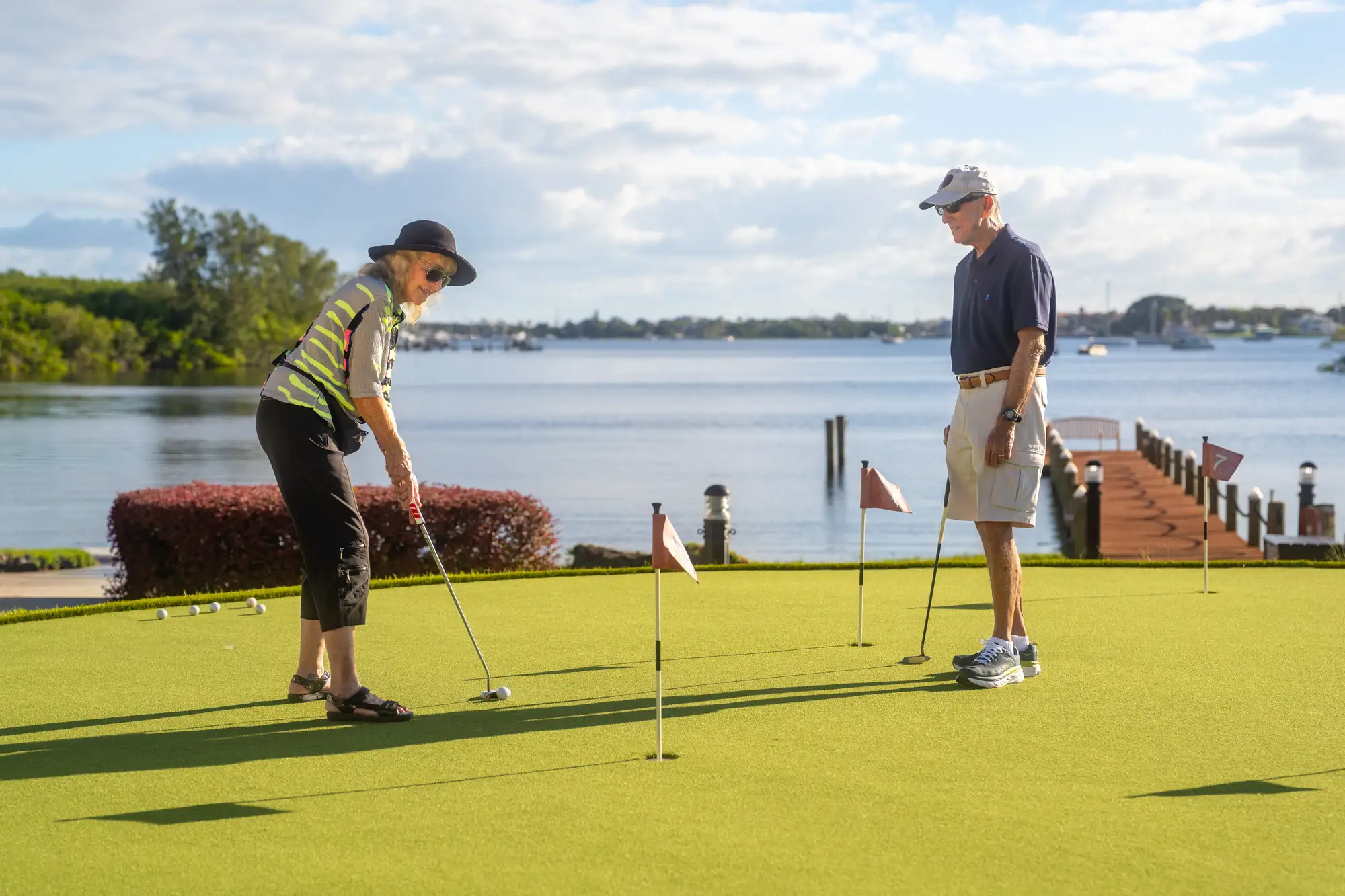 Sandhill Cove residents enjoying their favorite outdoor activities for seniors.